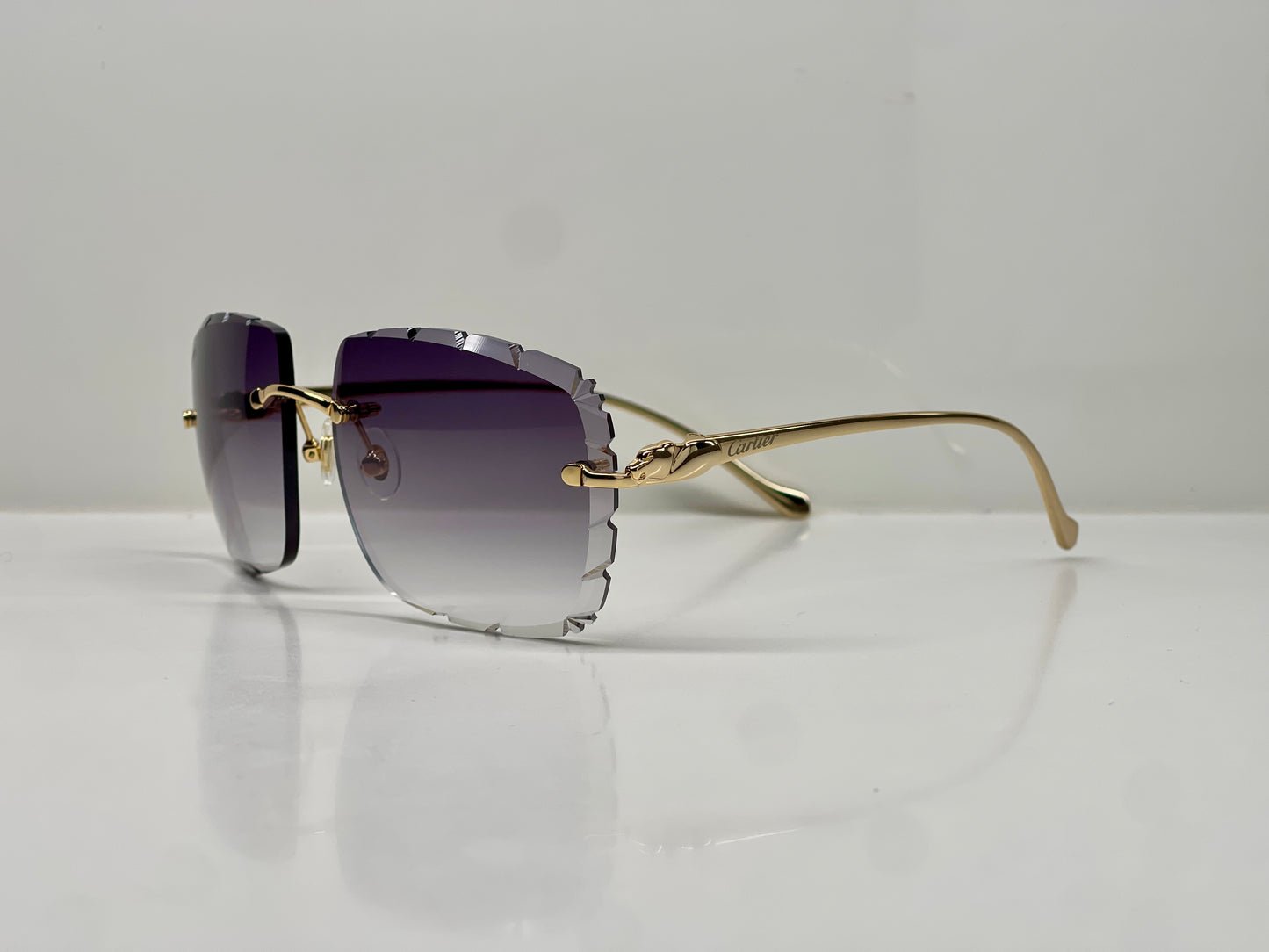 Luxury Panther Frames Gradient Grey Lens