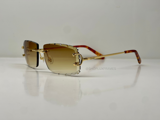 Luxury Big C Frames Diamond Cut Brown Lens