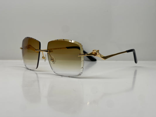Luxury Panther Frames Gradient Brown Lens