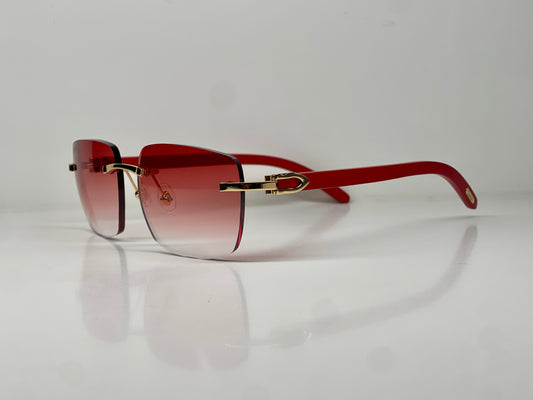 Luxury Redwood Frames Red Lens