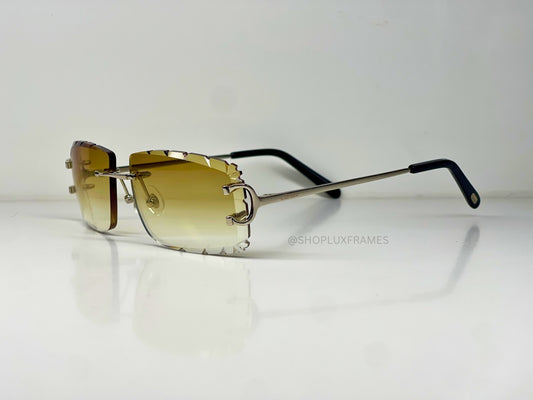 Luxury Big C Frames Diamond Cut Brown Lens
