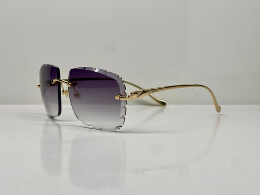 Luxury Panther Frames Gradient Grey Lens