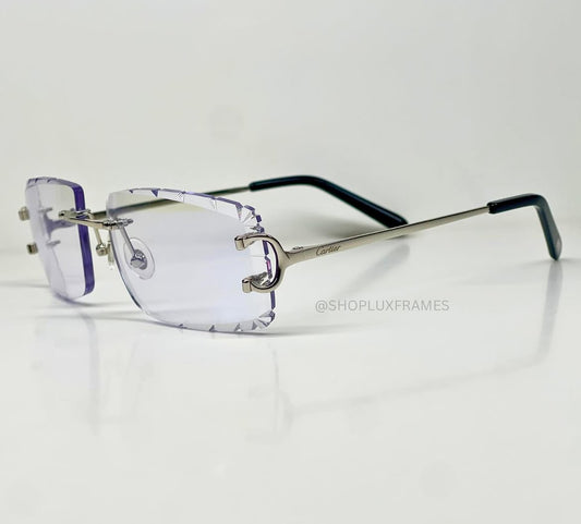Luxury Big C Frames Clear Diamond Cut Lens
